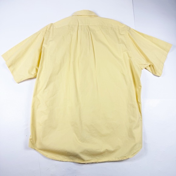 Ralph Lauren Polo Mens XL Blake Yellow Short Sleeve Dress Shirt 100% Cotton - Picture 2 of 3